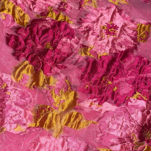 Lulus Upgraded Event Pink Jacquard Strapless Bustier Midi Dress  Large NWT - Picture 7 of 14